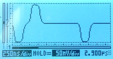 oscilloscope view of a clean E1 signal